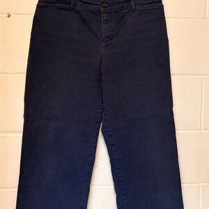 Women's Blue Wide-leg Crop Pant